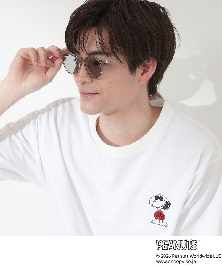 ザ ショップ ティーケー(メンズ) THE SHOP TK(Men) PEANUTS ／ ピーナッツ スヌーピー ワンポイント刺繍 半袖Tシャツ （オフホワイト(603)） オフホワイト(603)