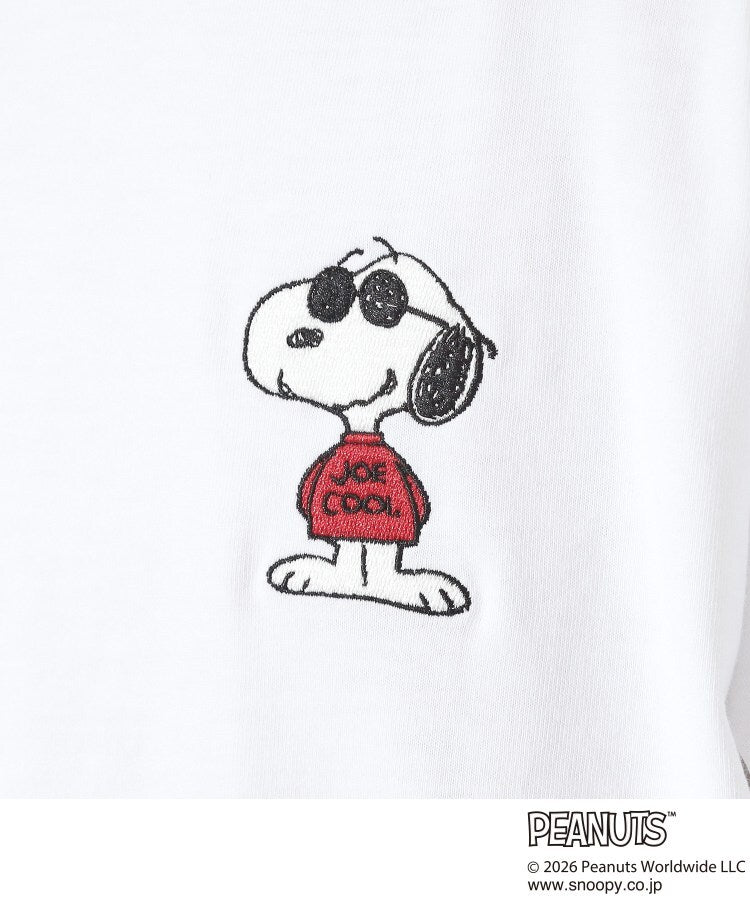 ザ ショップ ティーケー(メンズ) THE SHOP TK(Men) PEANUTS ／ ピーナッツ スヌーピー ワンポイント刺繍 半袖Tシャツ （オフホワイト(603)） オフホワイト(603)