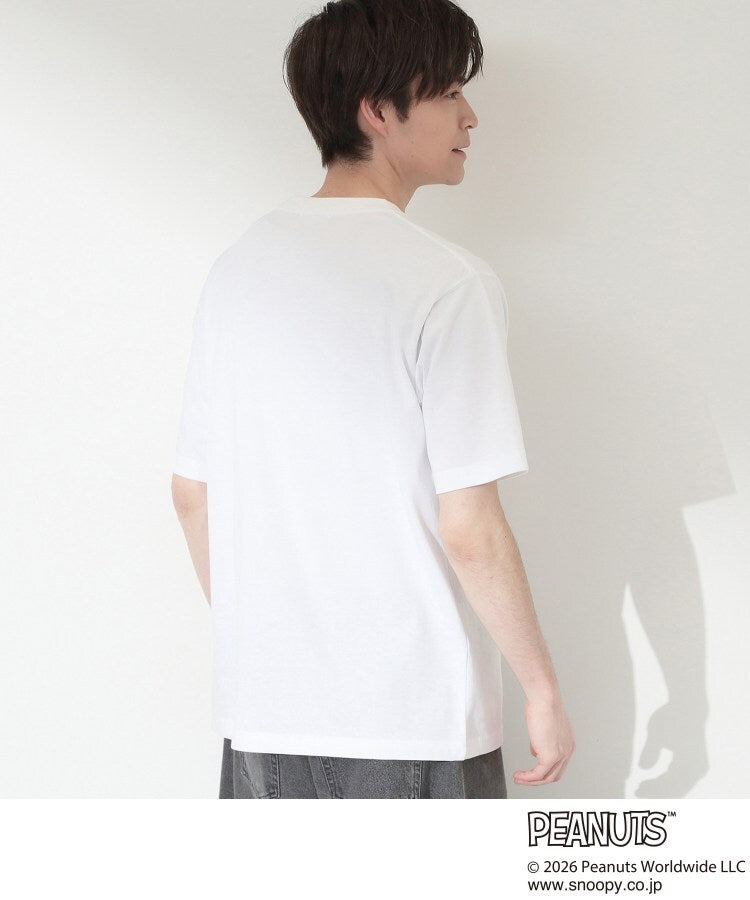 ザ ショップ ティーケー(メンズ) THE SHOP TK(Men) PEANUTS ／ ピーナッツ スヌーピー ワンポイント刺繍 半袖Tシャツ （オフホワイト(603)） オフホワイト(603)