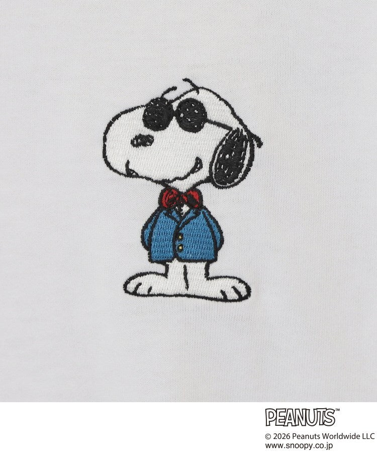 ザ ショップ ティーケー(メンズ) THE SHOP TK(Men) PEANUTS ／ ピーナッツ スヌーピー ワンポイント刺繍 半袖Tシャツ （オフホワイト(603)） オフホワイト(603)