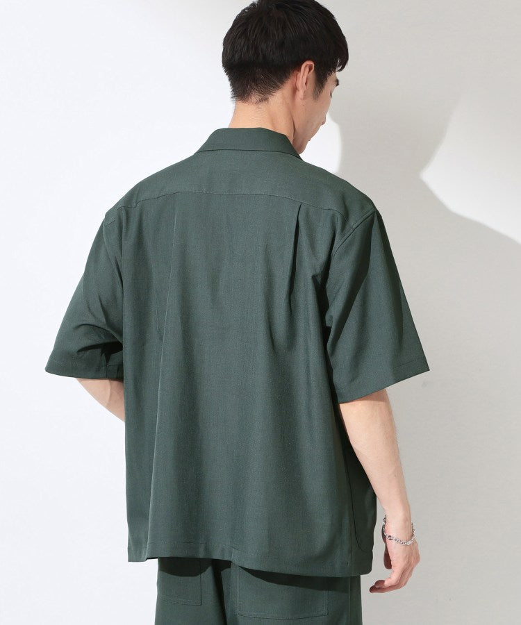 ザ ショップ ティーケー(メンズ) THE SHOP TK(Men) リラックスワイド 5分袖ジャケット セットアップ可／洗濯機OK （ブラック(019)） ブラック(019)
