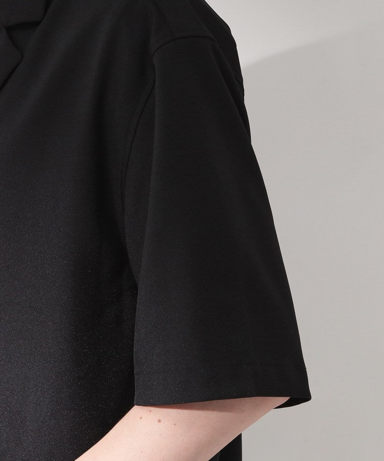ザ ショップ ティーケー(メンズ) THE SHOP TK(Men) リラックスワイド 5分袖ジャケット セットアップ可／洗濯機OK （ブラック(019)） ブラック(019)