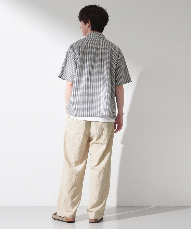 ザ ショップ ティーケー(メンズ) THE SHOP TK(Men) 半袖チェックジップシャツ 洗濯機OK （オフホワイト(203)） オフホワイト(203)