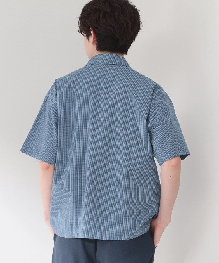 ザ ショップ ティーケー(メンズ) THE SHOP TK(Men) 半袖チェックジップシャツ 洗濯機OK （オフホワイト(203)） オフホワイト(203)
