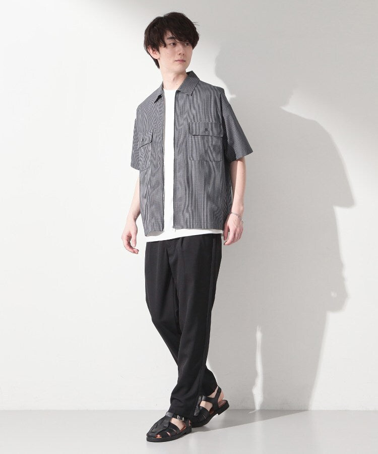 ザ ショップ ティーケー(メンズ) THE SHOP TK(Men) 半袖チェックジップシャツ 洗濯機OK （オフホワイト(203)） オフホワイト(203)