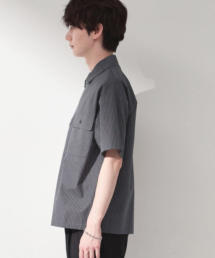 ザ ショップ ティーケー(メンズ) THE SHOP TK(Men) 半袖チェックジップシャツ 洗濯機OK （オフホワイト(203)） オフホワイト(203)