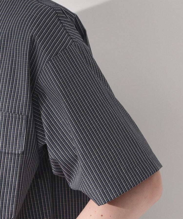 ザ ショップ ティーケー(メンズ) THE SHOP TK(Men) 半袖チェックジップシャツ 洗濯機OK （オフホワイト(203)） オフホワイト(203)