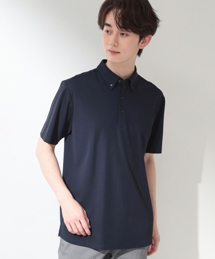 ザ ショップ ティーケー(メンズ) THE SHOP TK(Men) アイス カノコポロシャツ【接触冷感／洗濯機OK】 （ネイビー(094)） ネイビー(094)