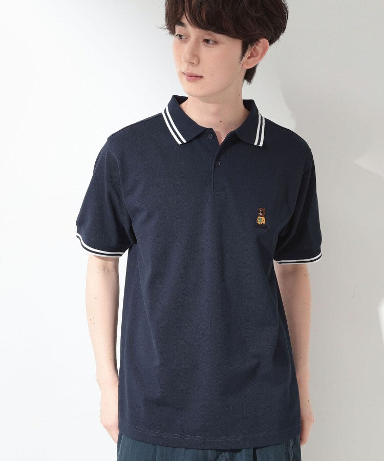 ザ ショップ ティーケー(メンズ) THE SHOP TK(Men) クマ刺繍 半袖ポロシャツ 洗濯機OK （ネイビー(094)） ネイビー(094)