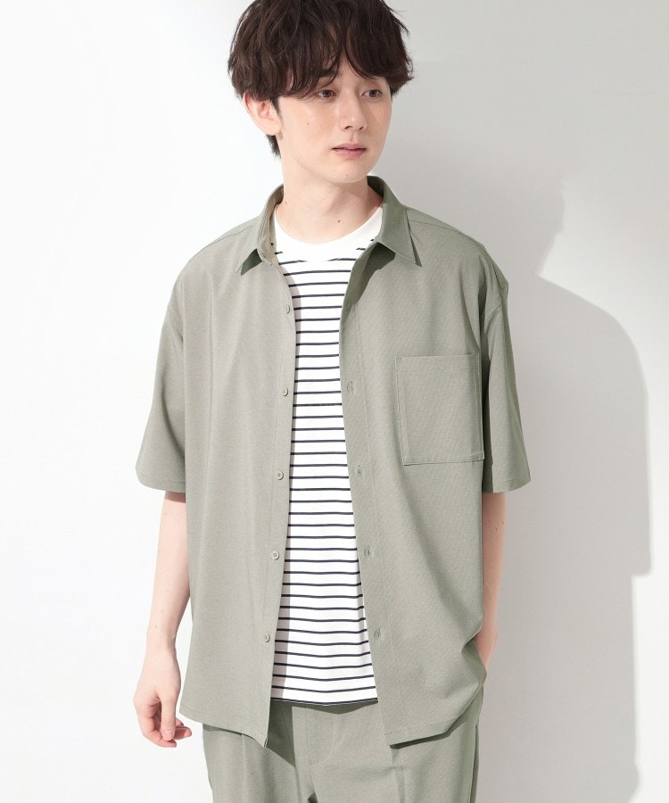 ザ ショップ ティーケー(メンズ) THE SHOP TK(Men) クールウェザー 半袖シャツ 接触冷感／吸水速乾／洗濯機OK （ライトベージュ(051)） ライトベージュ(051)