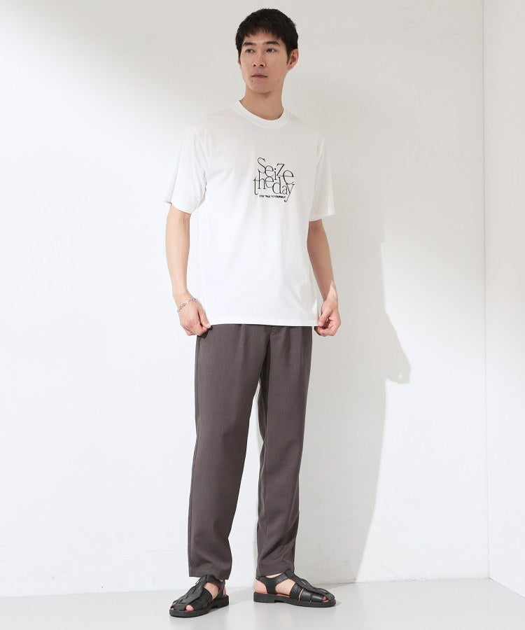 ザ ショップ ティーケー(メンズ) THE SHOP TK(Men) COOLロゴ半袖Tシャツ 接触冷感／洗濯機OK （オフホワイト(003)） オフホワイト(003)