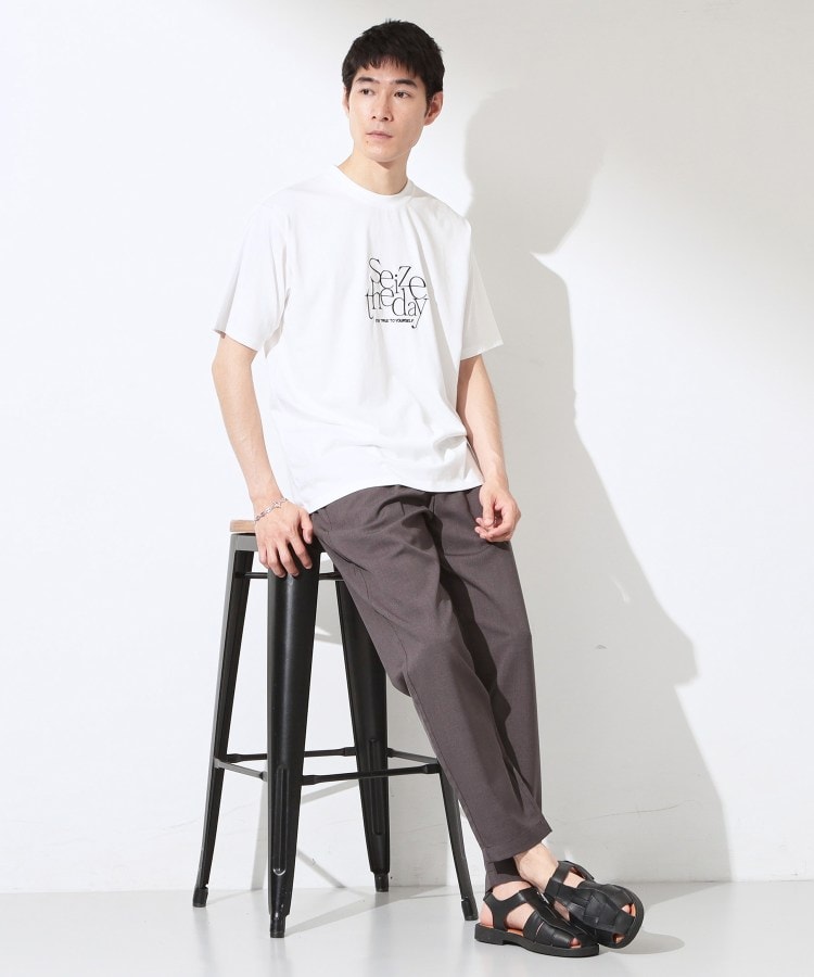 ザ ショップ ティーケー(メンズ) THE SHOP TK(Men) COOLロゴ半袖Tシャツ 接触冷感／洗濯機OK （オフホワイト(003)） オフホワイト(003)