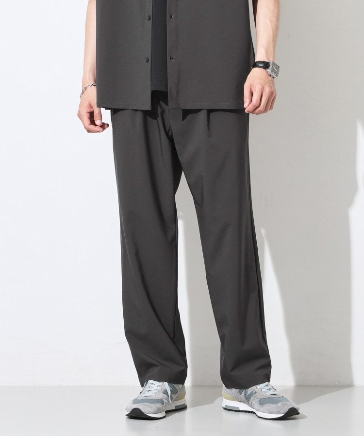 ザ ショップ ティーケー(メンズ) THE SHOP TK(Men) クールウェザー セミワイド イージーパンツ 接触冷感／吸水速乾／洗濯機OK／ベルト要らず （ライトベージュ(051)） ライトベージュ(051)