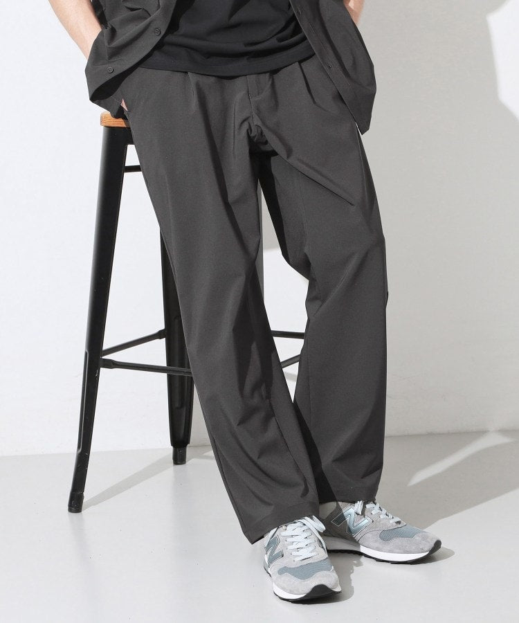 ザ ショップ ティーケー(メンズ) THE SHOP TK(Men) クールウェザー セミワイド イージーパンツ 接触冷感／吸水速乾／洗濯機OK／ベルト要らず （ライトベージュ(051)） ライトベージュ(051)