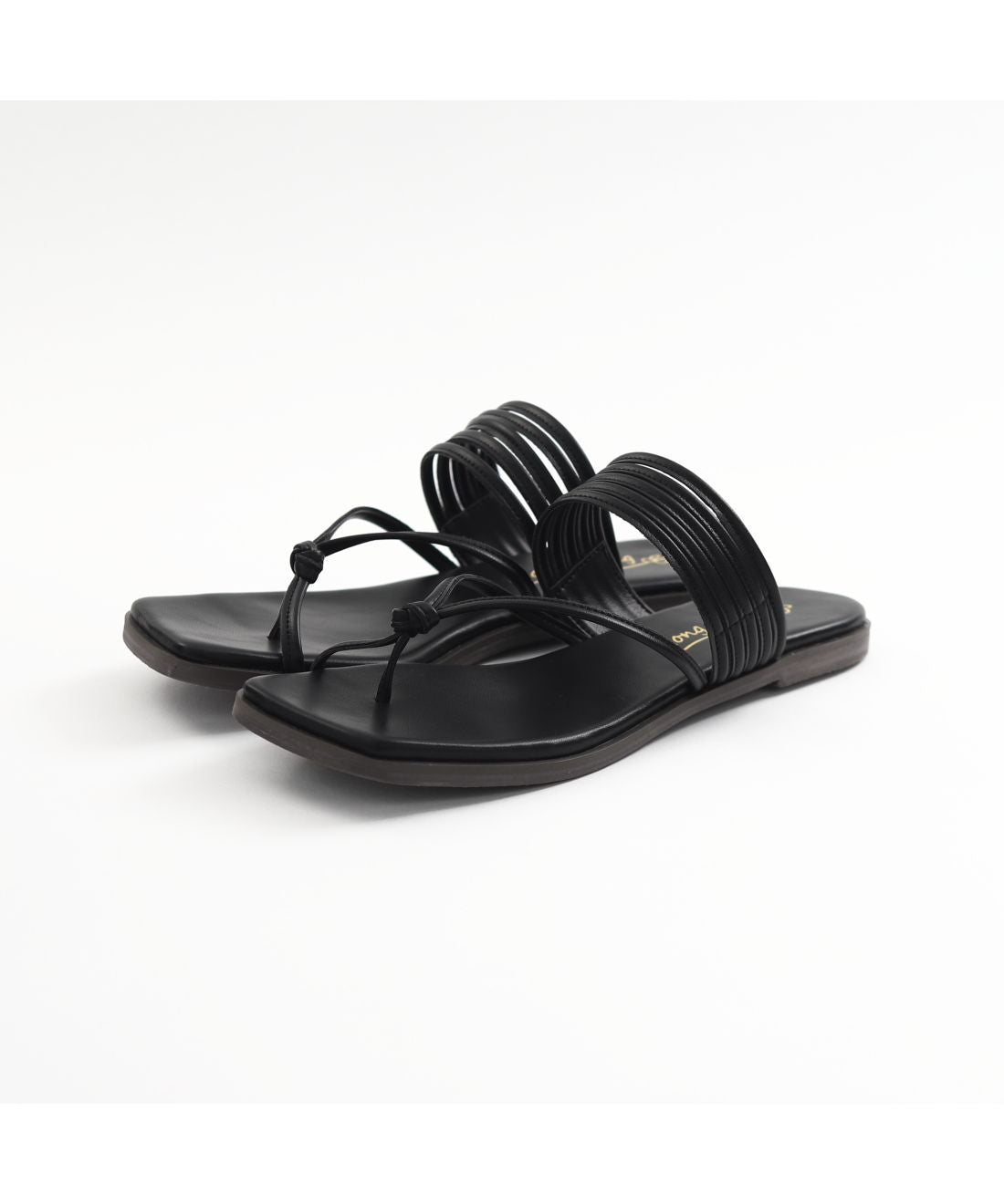 Foot Place FOOT PLACE Women's Thong Sandals Flat Casual Simple Square Toe 2202