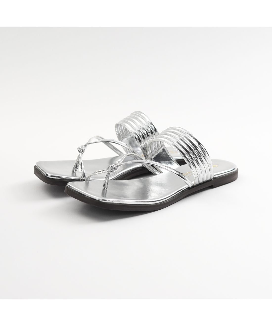 Foot Place FOOT PLACE Women's Thong Sandals Flat Casual Simple Square Toe 2202