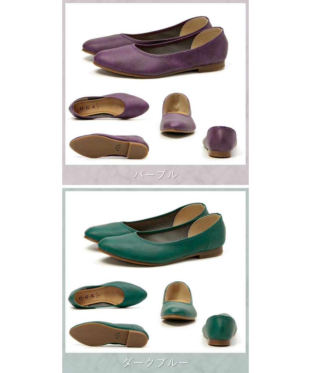 Foot Place FOOT PLACE Women's Pumps Flat Shoes Low Heel Casual Made in Japan O.G.A OGA Almond Toe TC-8511