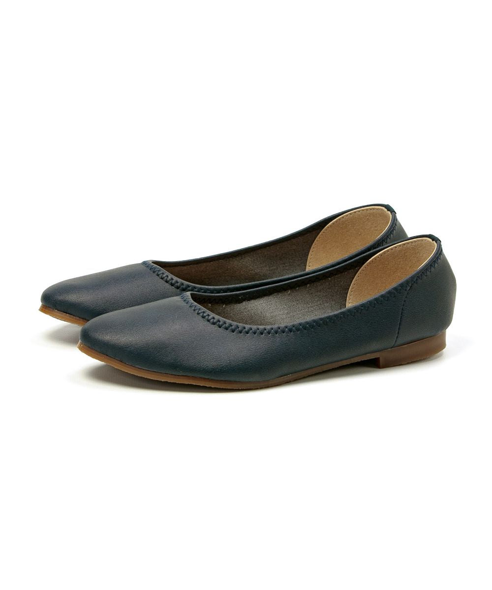 Foot Place FOOT PLACE Women's Pumps Flat Shoes Low Heel Casual Made in Japan O.G.A OGA Almond Toe TC-8511