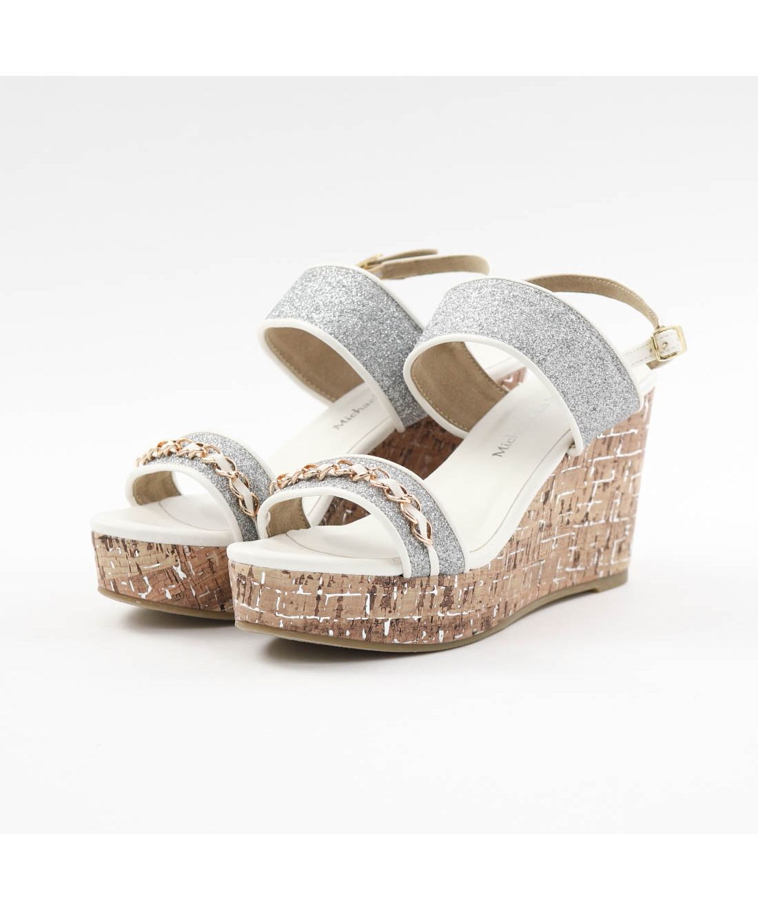 Foot Place FOOT PLACE Women's Sandals Back Strap Sandals Wedge Sole Sparkling 8.5cm Heel mongmong 2152 SM-2152