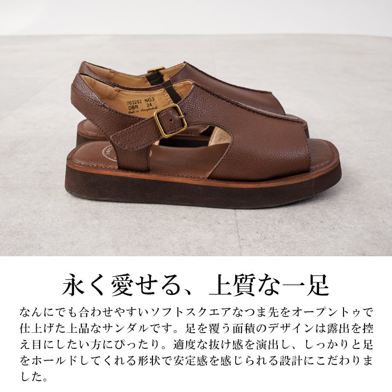 リリオブランコ（Lirio blanco）/本革 サンダル 2．5cmヒール レザー レディース 25春夏新作 ブラック リリオブランコLirio blanco 本革サンダル甲深2.5cmヒールレザー