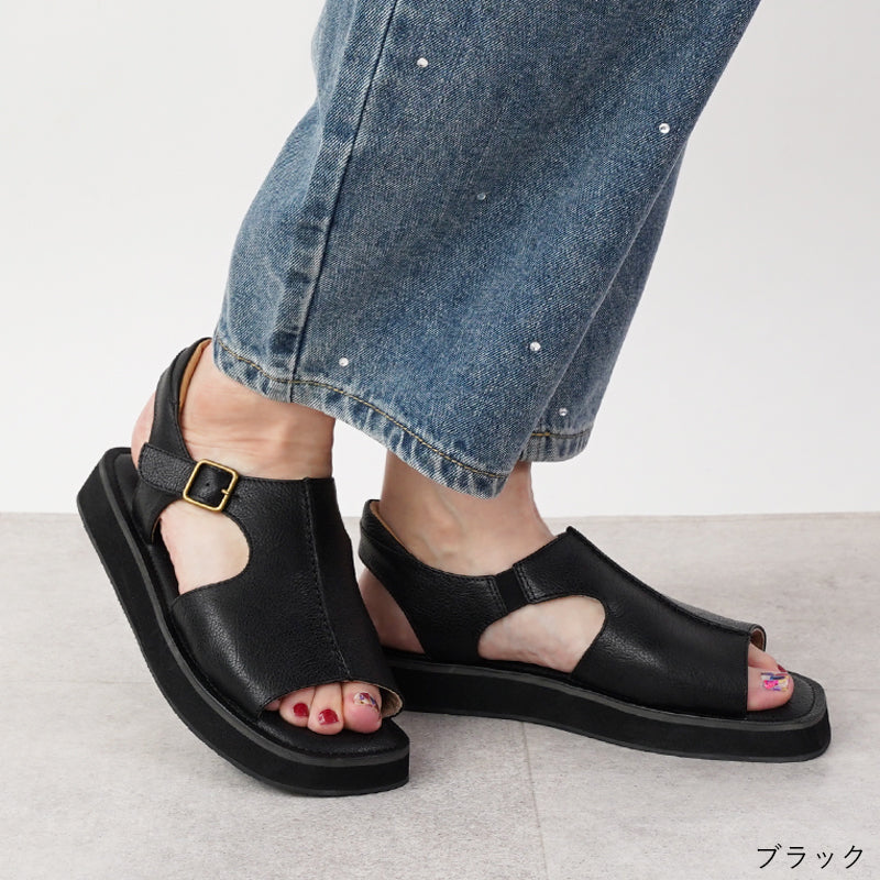 リリオブランコLirio blanco 本革サンダル甲深2.5cmヒールレザー