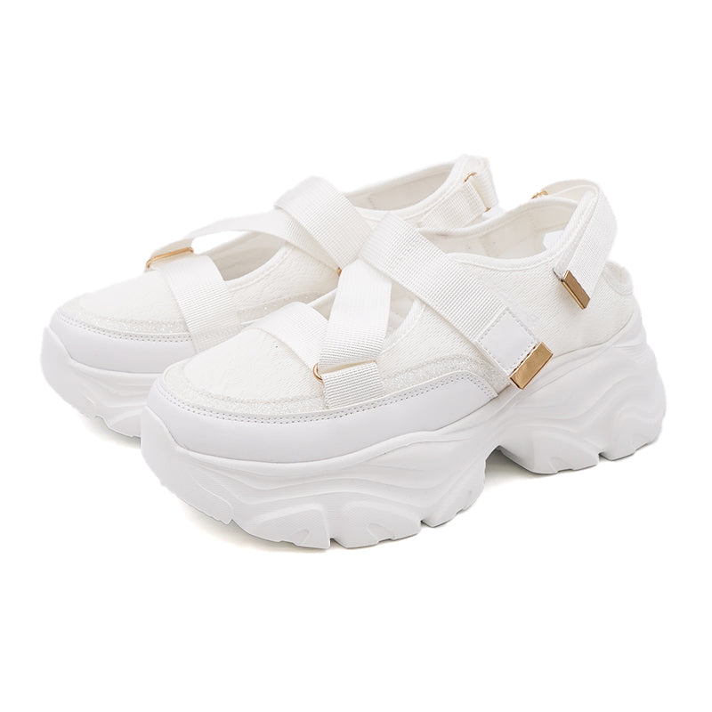 リリオブランコ Lirio blanco スニーカー サンダル 厚底 レディース 25秋冬新作 全3色 黒 ホワイト シルバー S-LL スリッポン スポサン スポーツサンダル ローカット 軽量 通気性 痛くない 散歩 （シルバー） シルバー