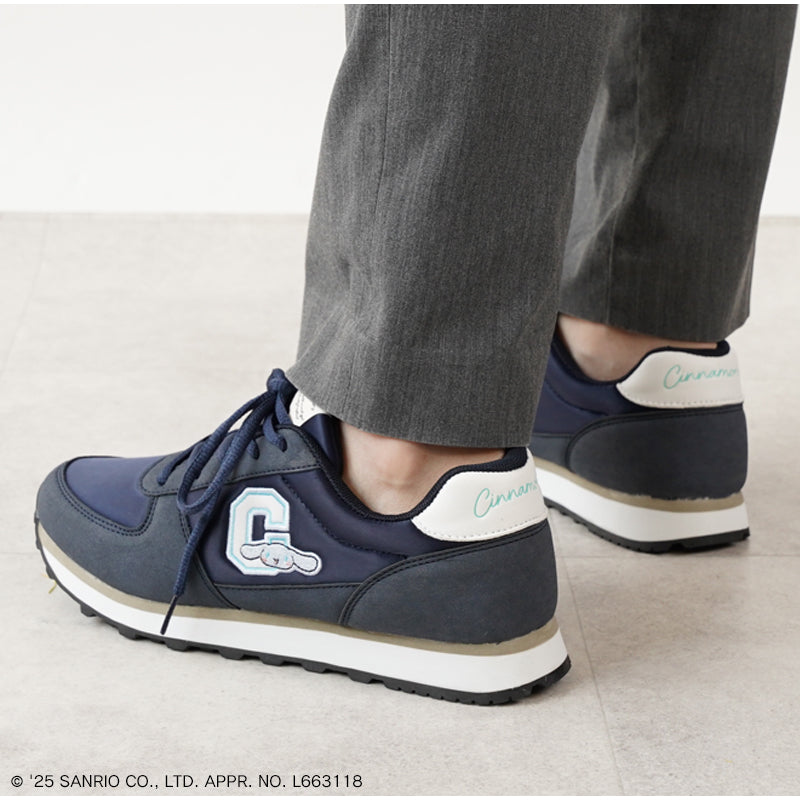 リリオブランコ Lirio blanco サンリオキャラクターズ スニーカー ハローキティ マイメロディ シナモロール クロミ 刺繍 サテン スニーカー 靴 レディース 黒 22.5-24.5cm 抗菌防臭 sanrio （グレー） グレー