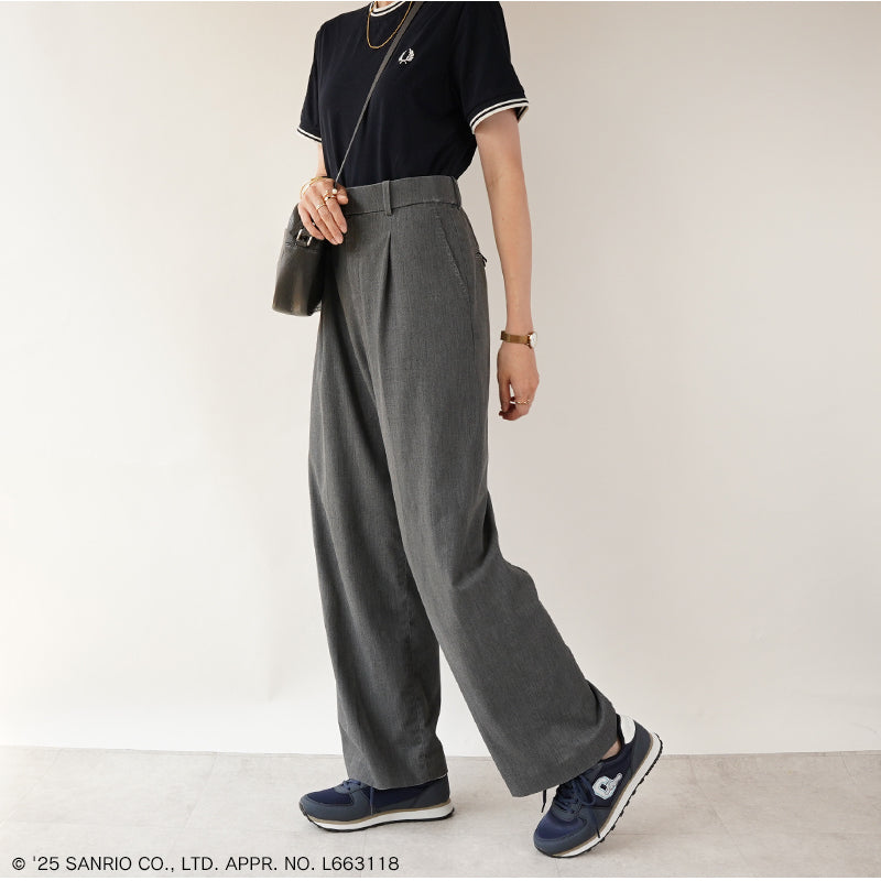 リリオブランコ Lirio blanco サンリオキャラクターズ スニーカー ハローキティ マイメロディ シナモロール クロミ 刺繍 サテン スニーカー 靴 レディース 黒 22.5-24.5cm 抗菌防臭 sanrio （グレー） グレー