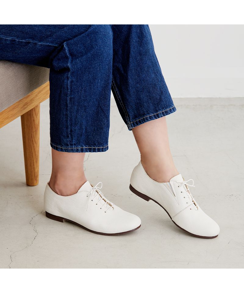 ZOCK ZOCCU Lace-Up Shoes for Women white White Genuine Leather Soft Oxford  Manish Mens-like Leather leather Leather Shoes Flat Heel white Milk 