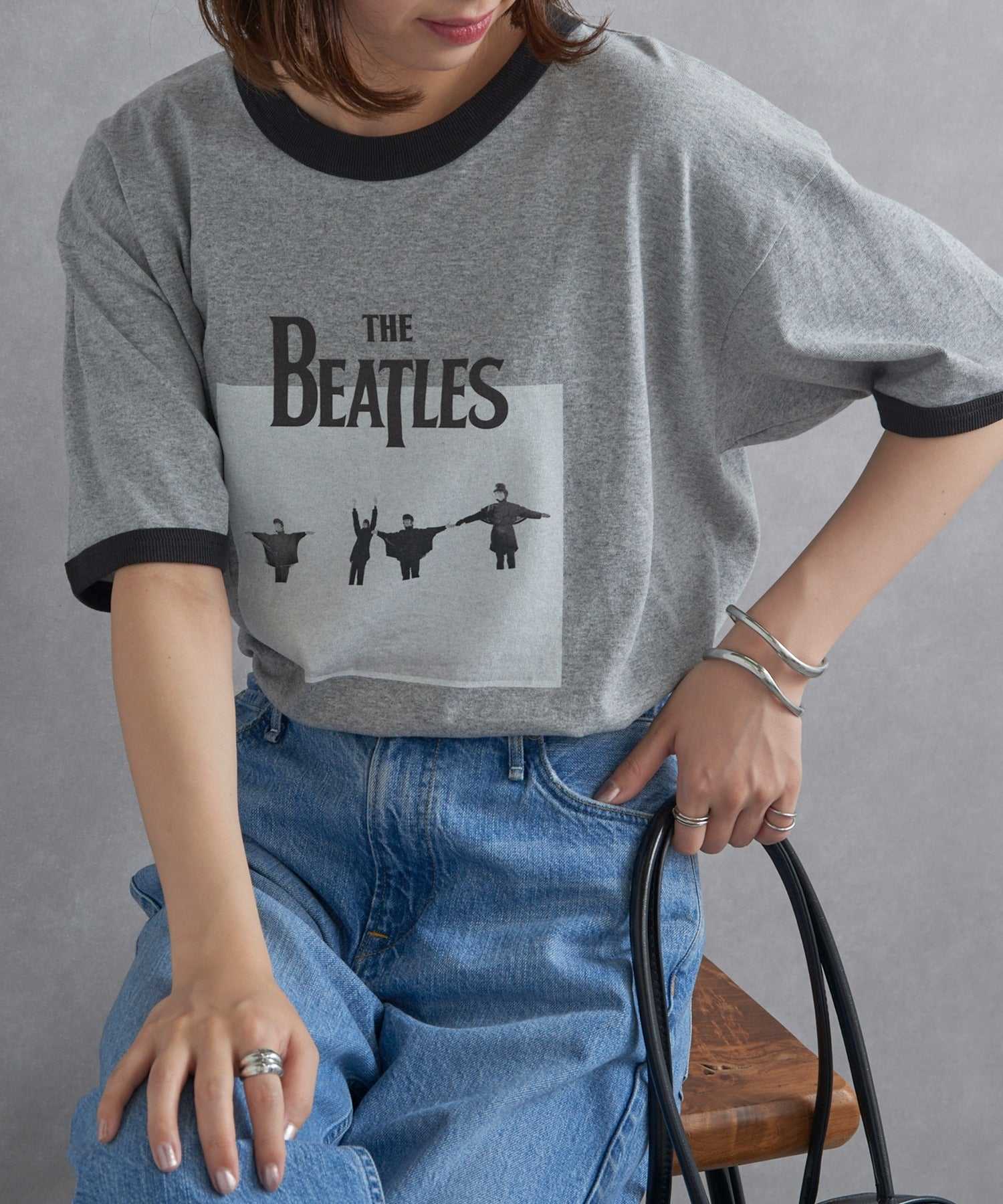 ザ ファイナル ビュー THE FINAL VIEW The Beatles / ビートルズ リンガーTシャツ （グレー） グレー