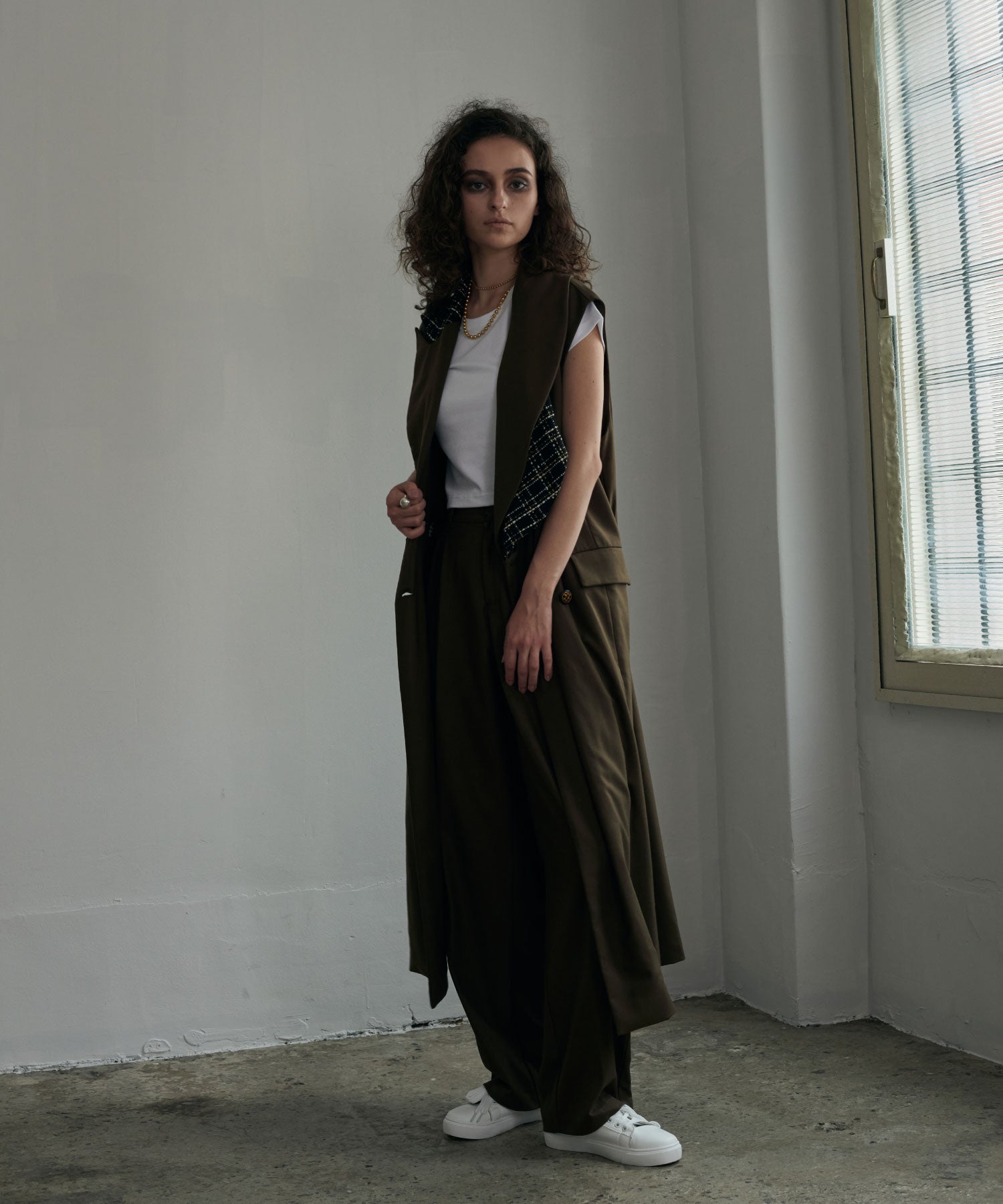 セオドリックディ THEODORIC.dy Tweed Switching Vest （BROWN） BROWN
