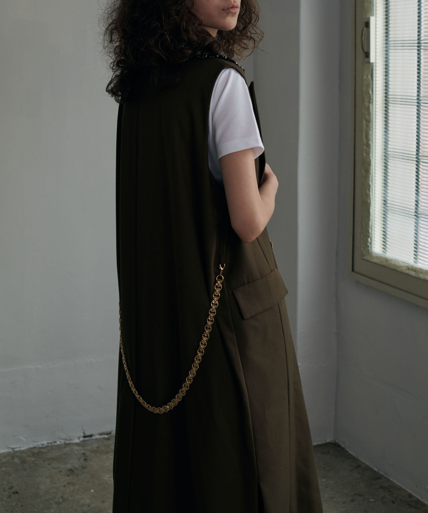 セオドリックディ THEODORIC.dy Tweed Switching Vest （BROWN） BROWN