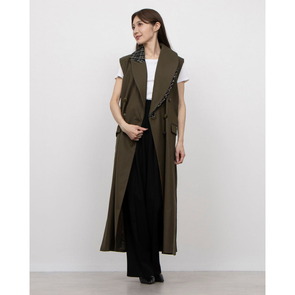 セオドリックディ THEODORIC.dy Tweed Switching Vest （BROWN） BROWN