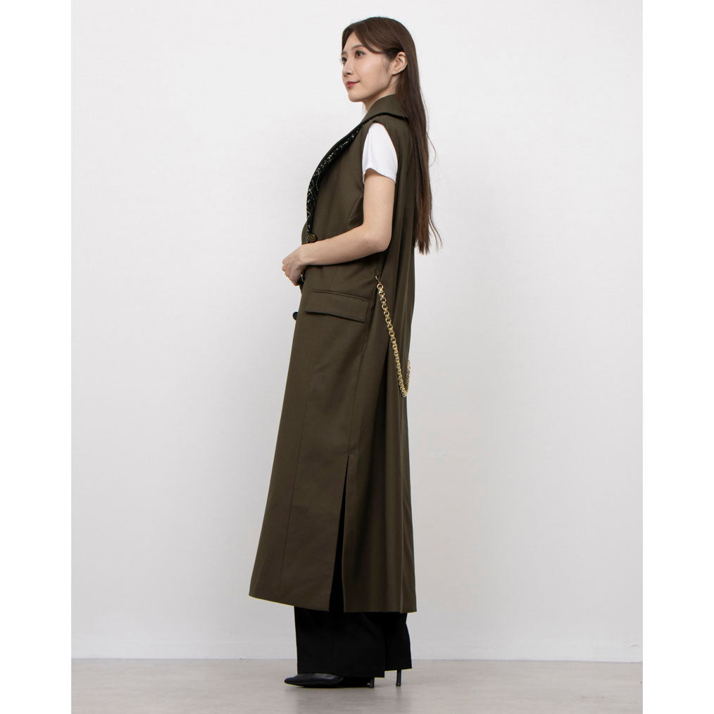 セオドリックディ THEODORIC.dy Tweed Switching Vest （BROWN） BROWN