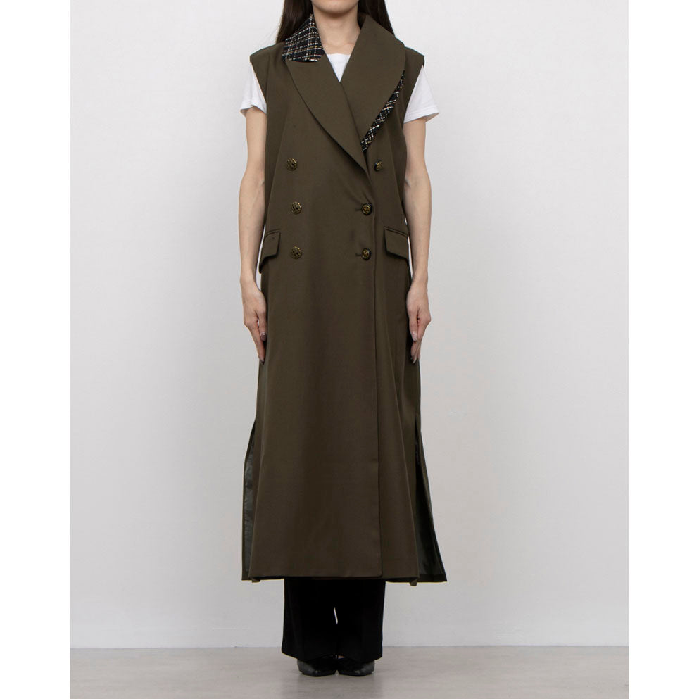 セオドリックディ THEODORIC.dy Tweed Switching Vest （BROWN） BROWN