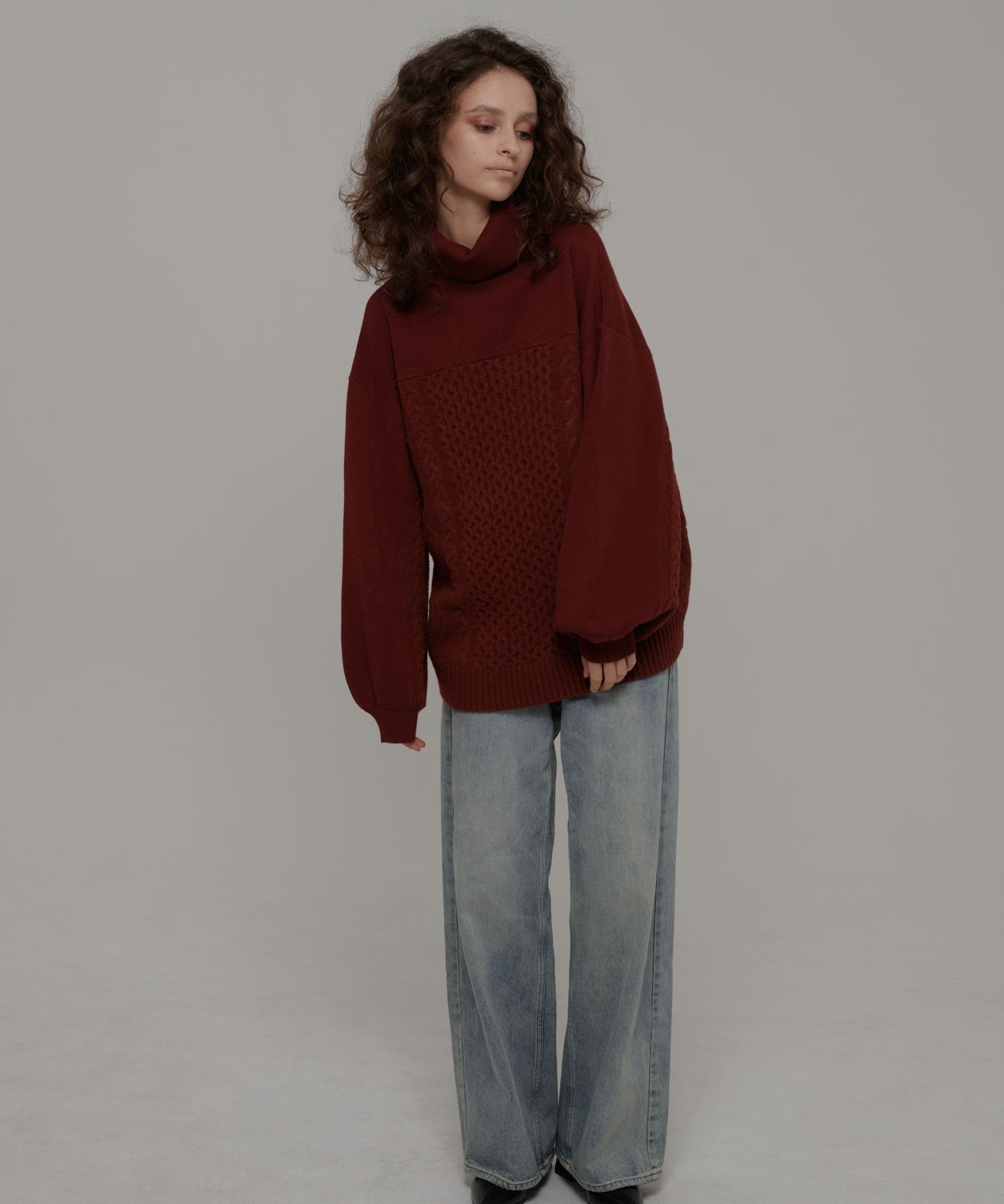 セオドリックディ THEODORIC.dy Toggle Cable Pullover （BORDEAUX） BORDEAUX