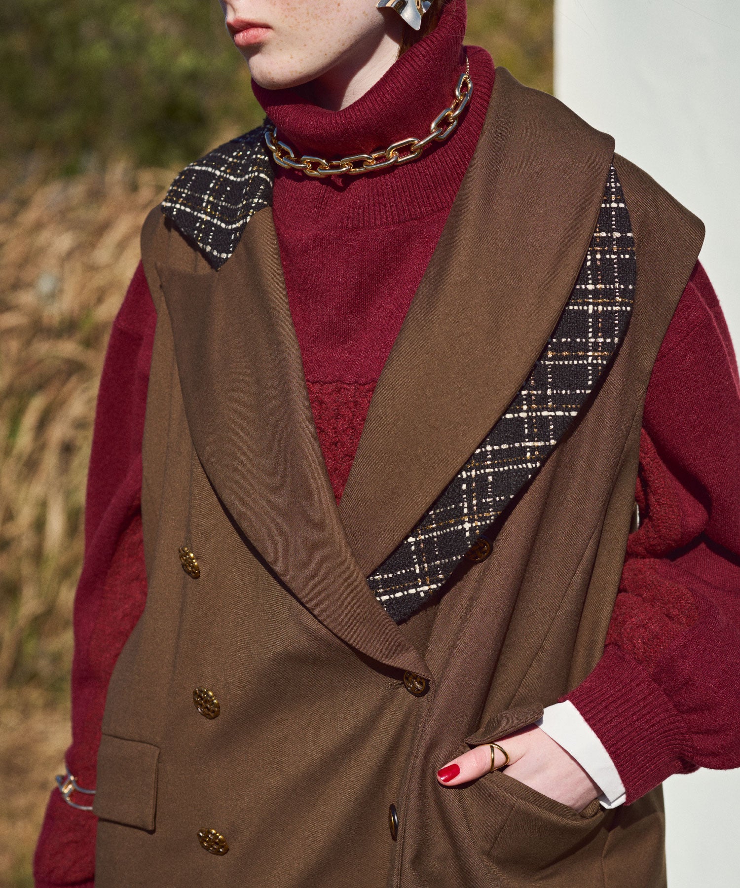 セオドリックディ THEODORIC.dy Toggle Cable Pullover （BORDEAUX） BORDEAUX