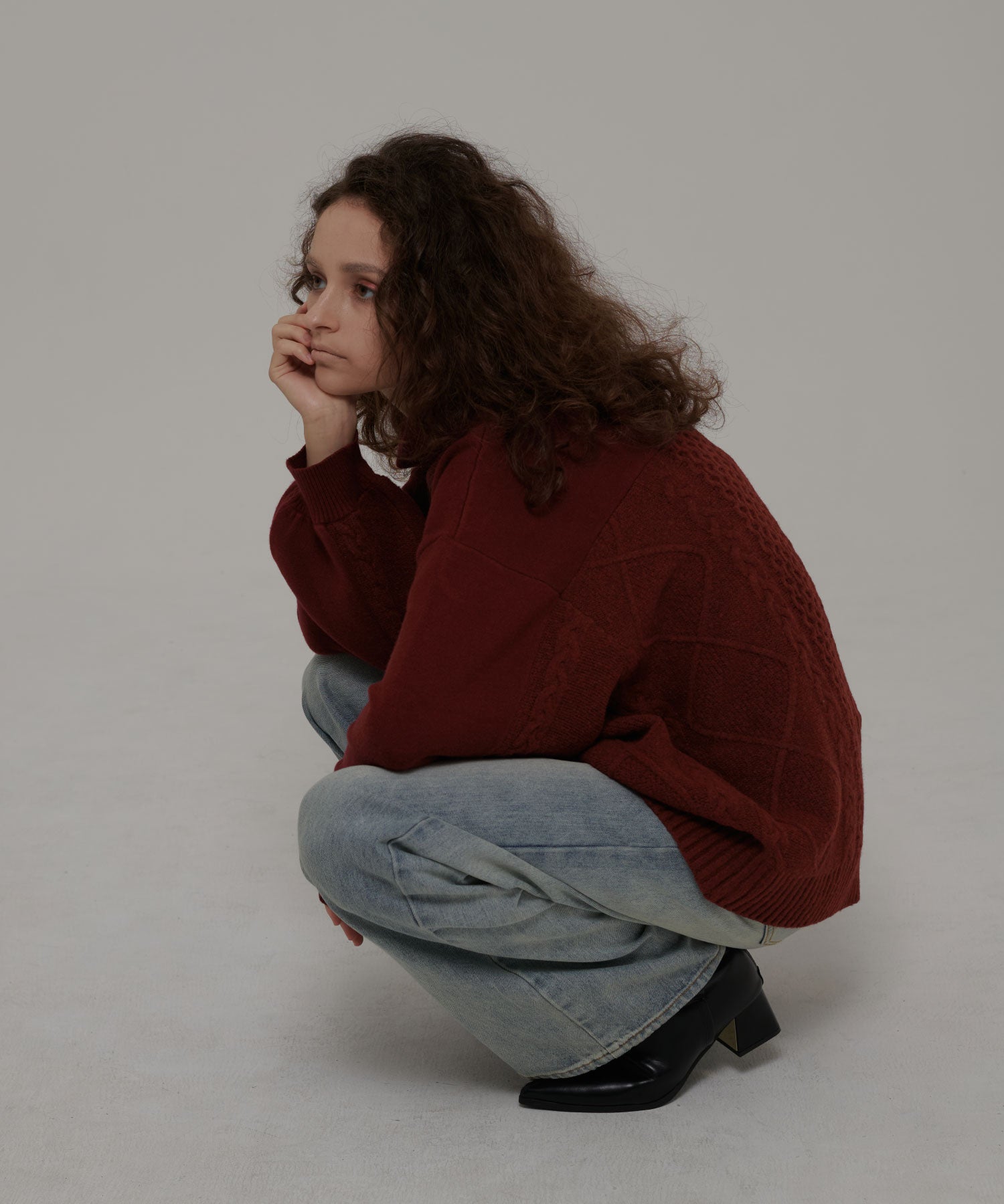 セオドリックディ THEODORIC.dy Toggle Cable Pullover （BORDEAUX） BORDEAUX