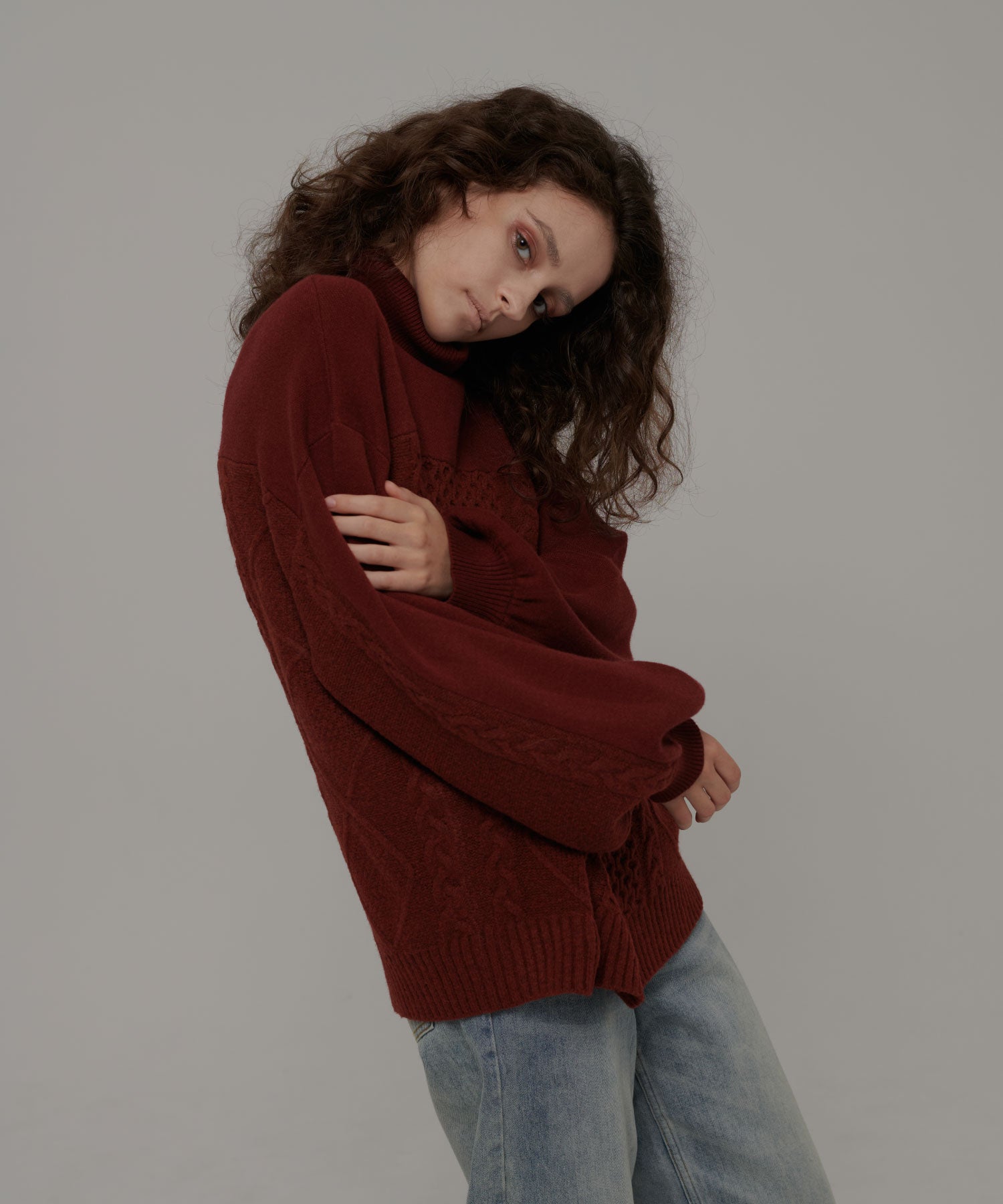 セオドリックディ THEODORIC.dy Toggle Cable Pullover （BORDEAUX） BORDEAUX