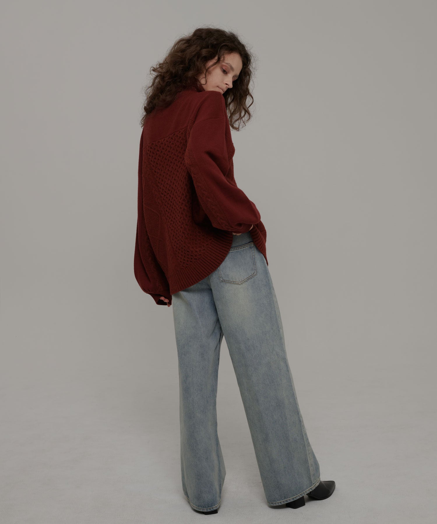 セオドリックディ THEODORIC.dy Toggle Cable Pullover （BORDEAUX） BORDEAUX