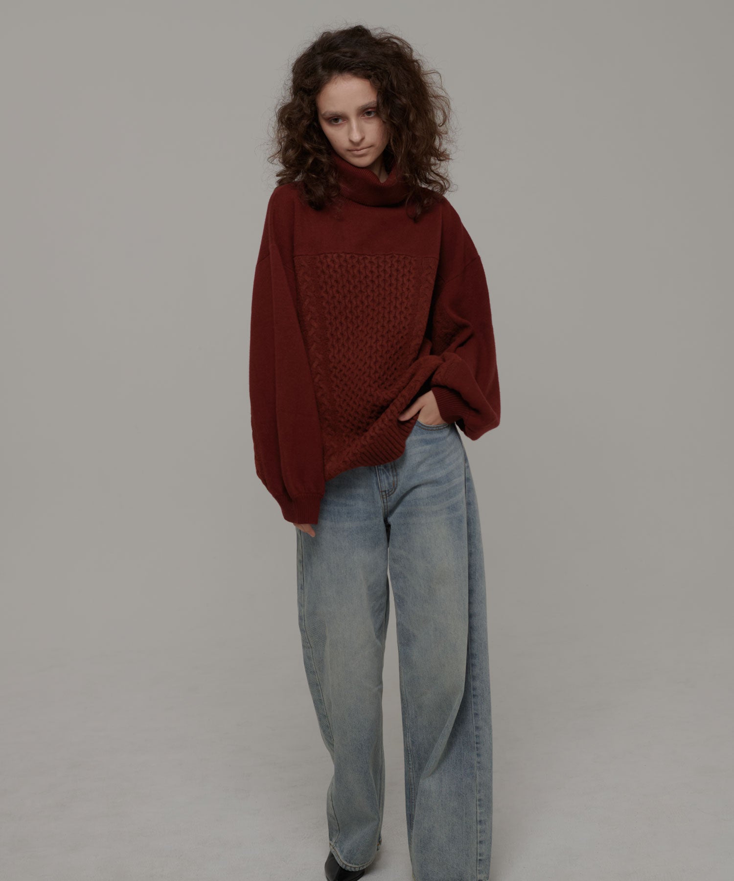 セオドリックディ THEODORIC.dy Toggle Cable Pullover （BORDEAUX） BORDEAUX