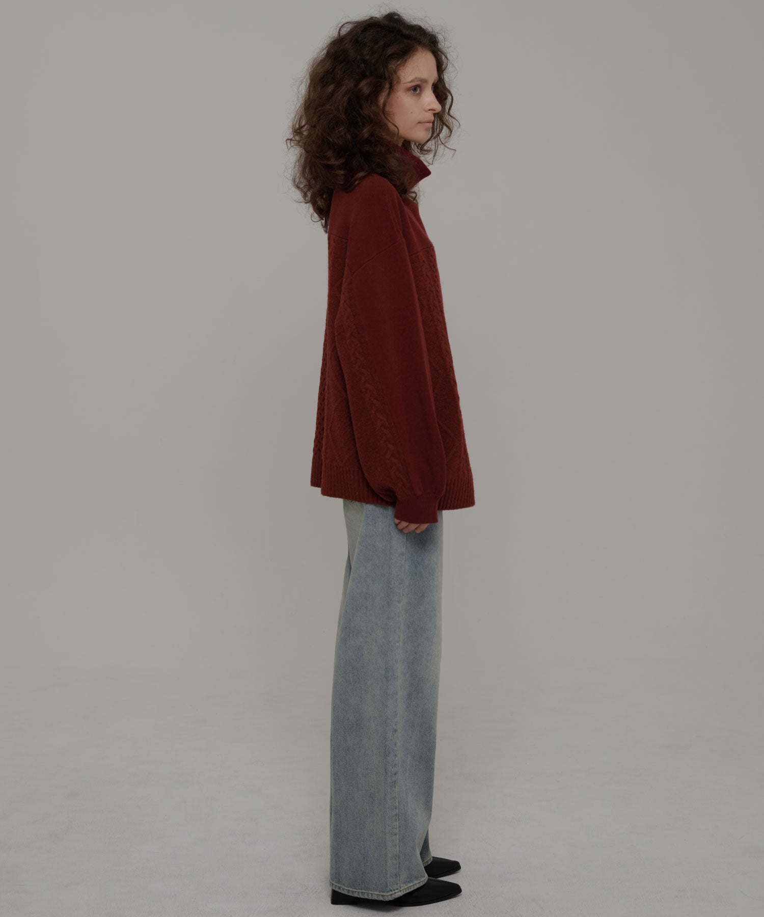 セオドリックディ THEODORIC.dy Toggle Cable Pullover （BORDEAUX） BORDEAUX