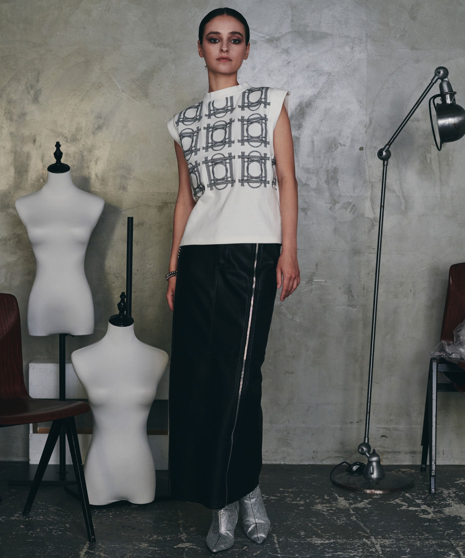 セオドリックディ THEODORIC.dy THEO Embroidery Tops （WHITE） WHITE