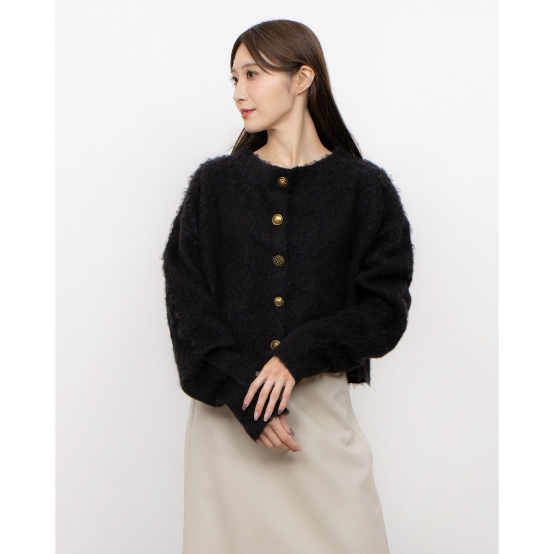 セオドリックディ THEODORIC.dy Shaggy Random Button Cardigan （GRAY） GRAY