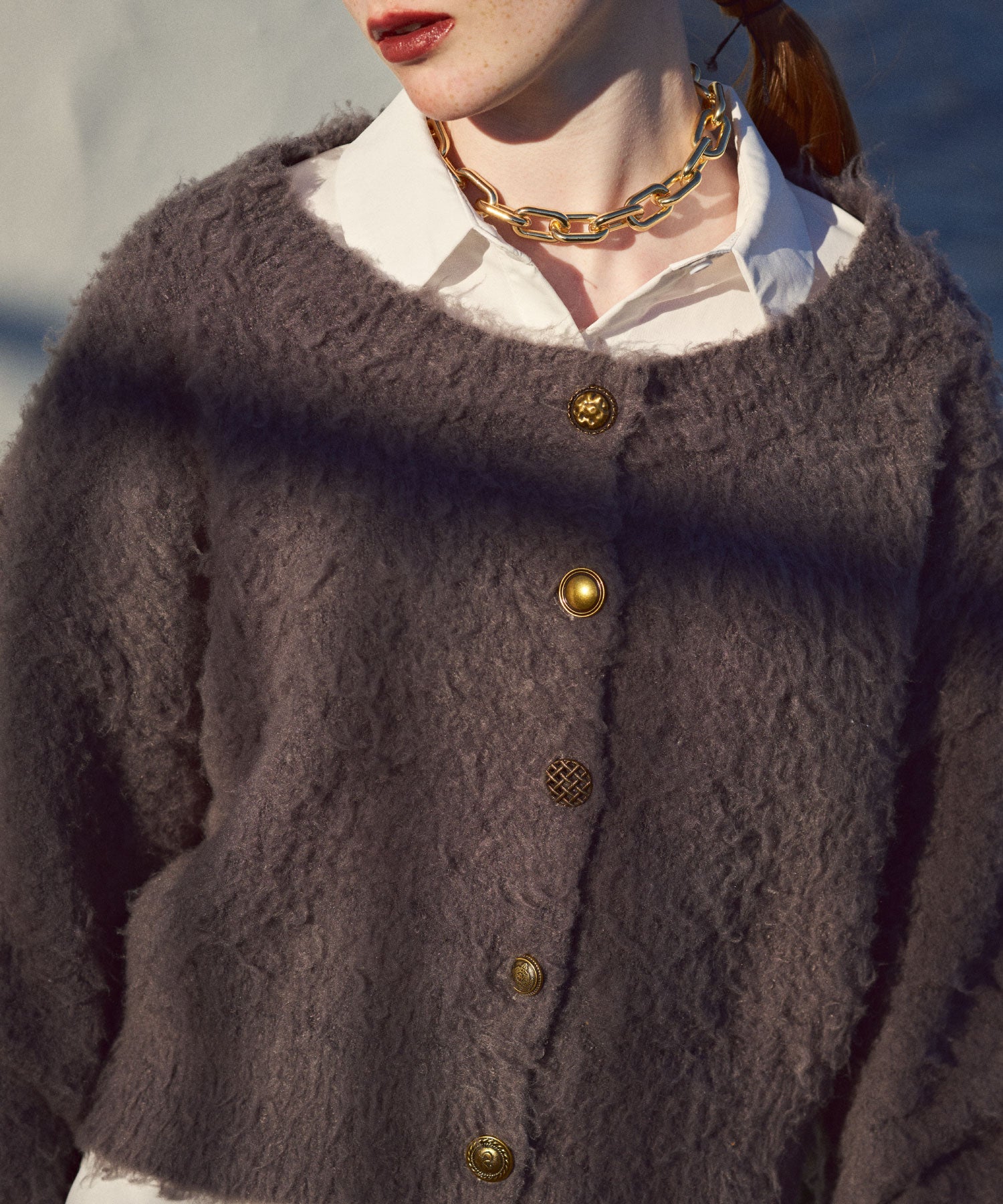 セオドリックディ THEODORIC.dy Shaggy Random Button Cardigan （GRAY） GRAY