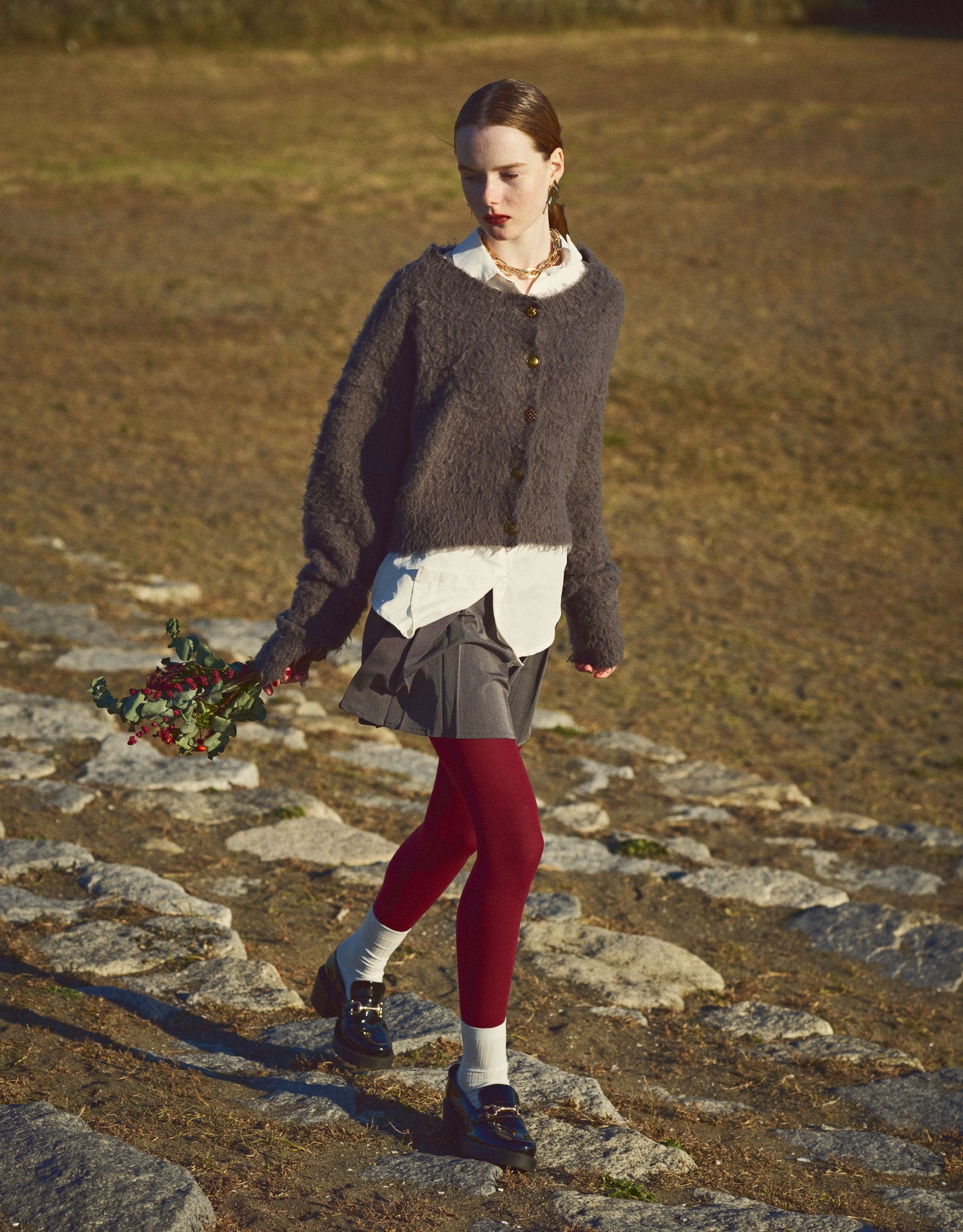 セオドリックディ THEODORIC.dy Shaggy Random Button Cardigan （GRAY） GRAY
