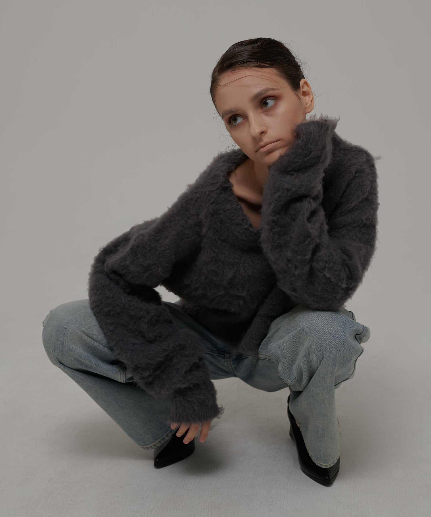 セオドリックディ THEODORIC.dy Shaggy Random Button Cardigan （GRAY） GRAY
