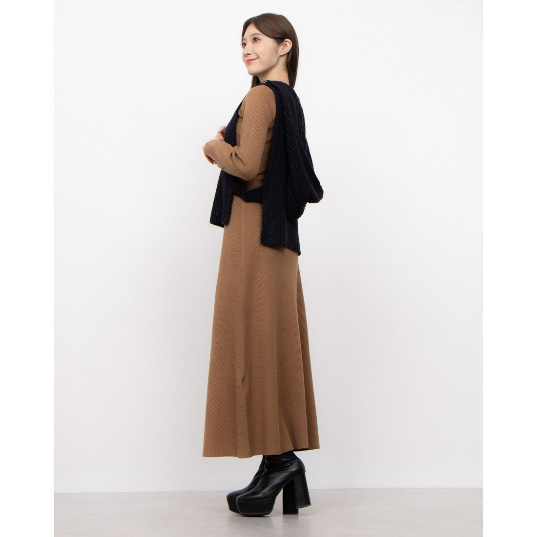 セオドリックディ THEODORIC.dy Best Set Knit One-piece （BROWN×NAVY） BROWN×NAVY