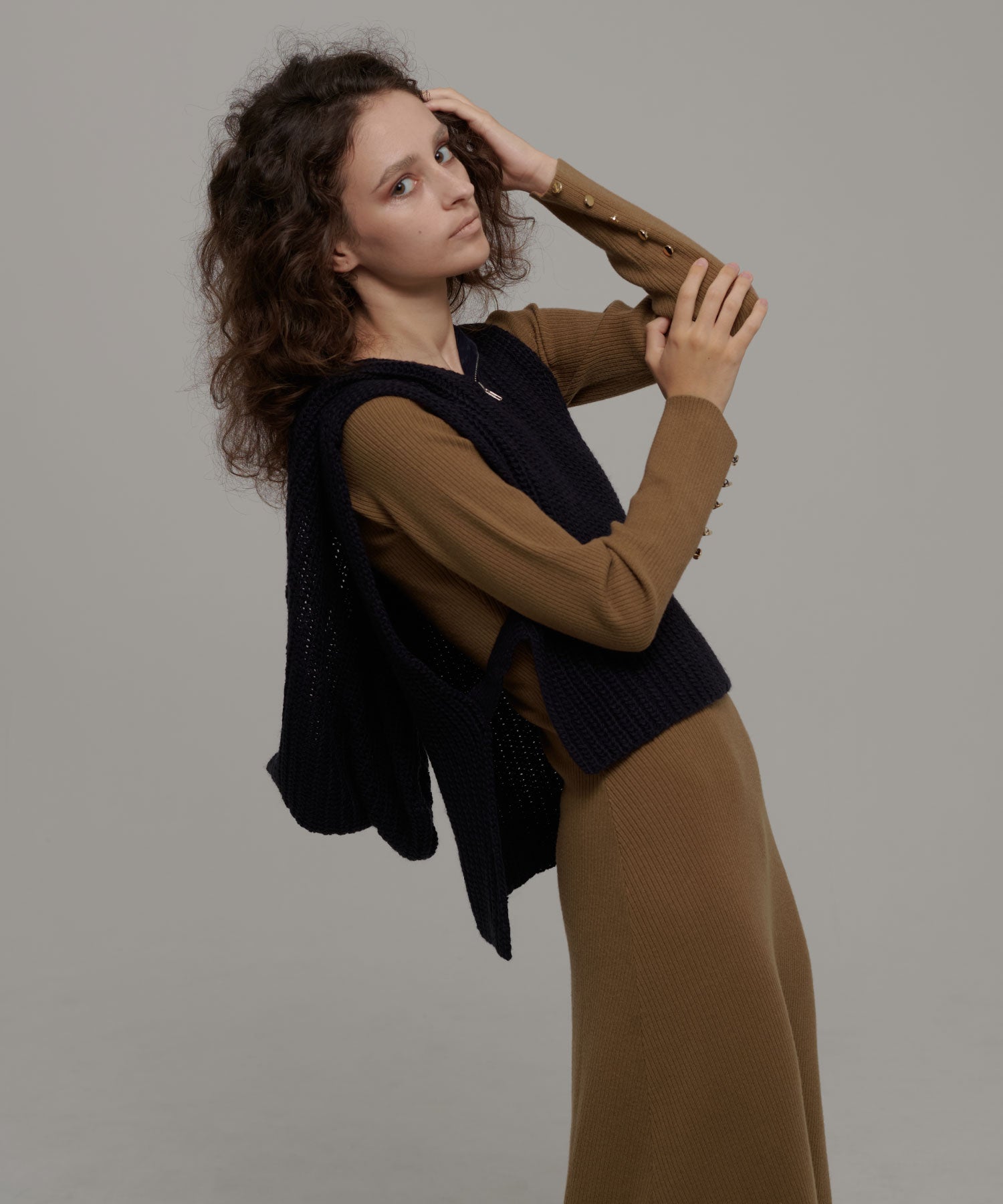 セオドリックディ THEODORIC.dy Best Set Knit One-piece （BROWN×NAVY） BROWN×NAVY
