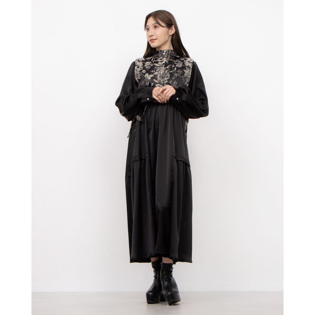 セオドリックディ THEODORIC.dy Jacquard Vest Set One-piece （BLACK） BLACK